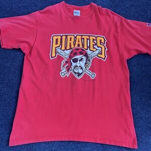 Vintage Pittsburgh Pirates Shirt Mens XL Red MLB Baseball Pro Player Tee 90s